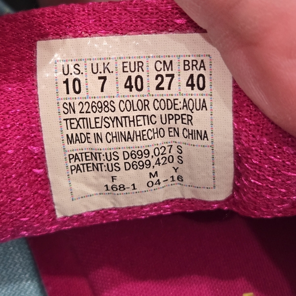 Skechers Womens Flex Fusion Memory Foam Slip on Sneakers AQUA Green Pink Size 10 - Picture 9 of 10